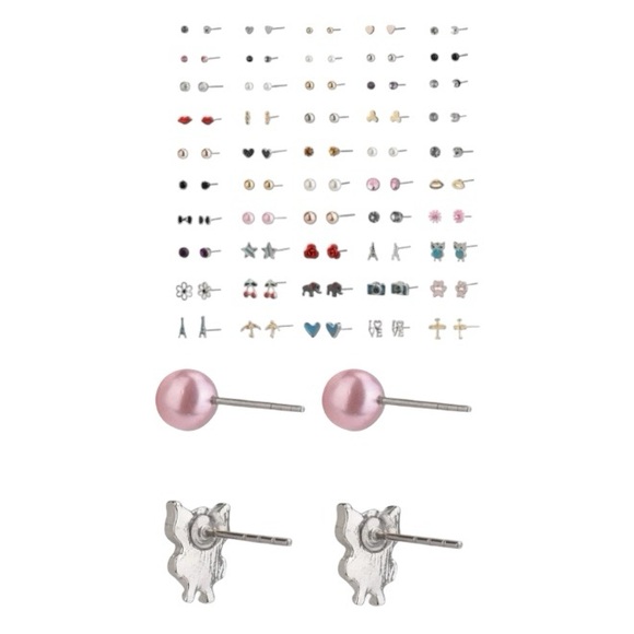 Wonder Nation 50 Pairs Hypo-Allergenic Stud Earrings - Picture 1 of 6